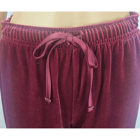 Jaclyn Smith Women's (S) Red/Burgundy Velour Short Sleeve Top and Pants-2 Piece - Picture 5 of 11